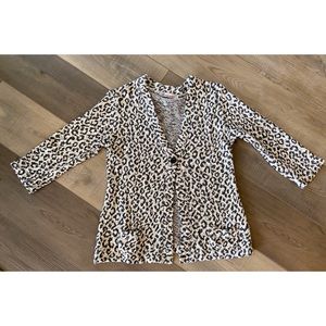 Queen mum Snow Leopard 3/4 Sleeve Cardigan